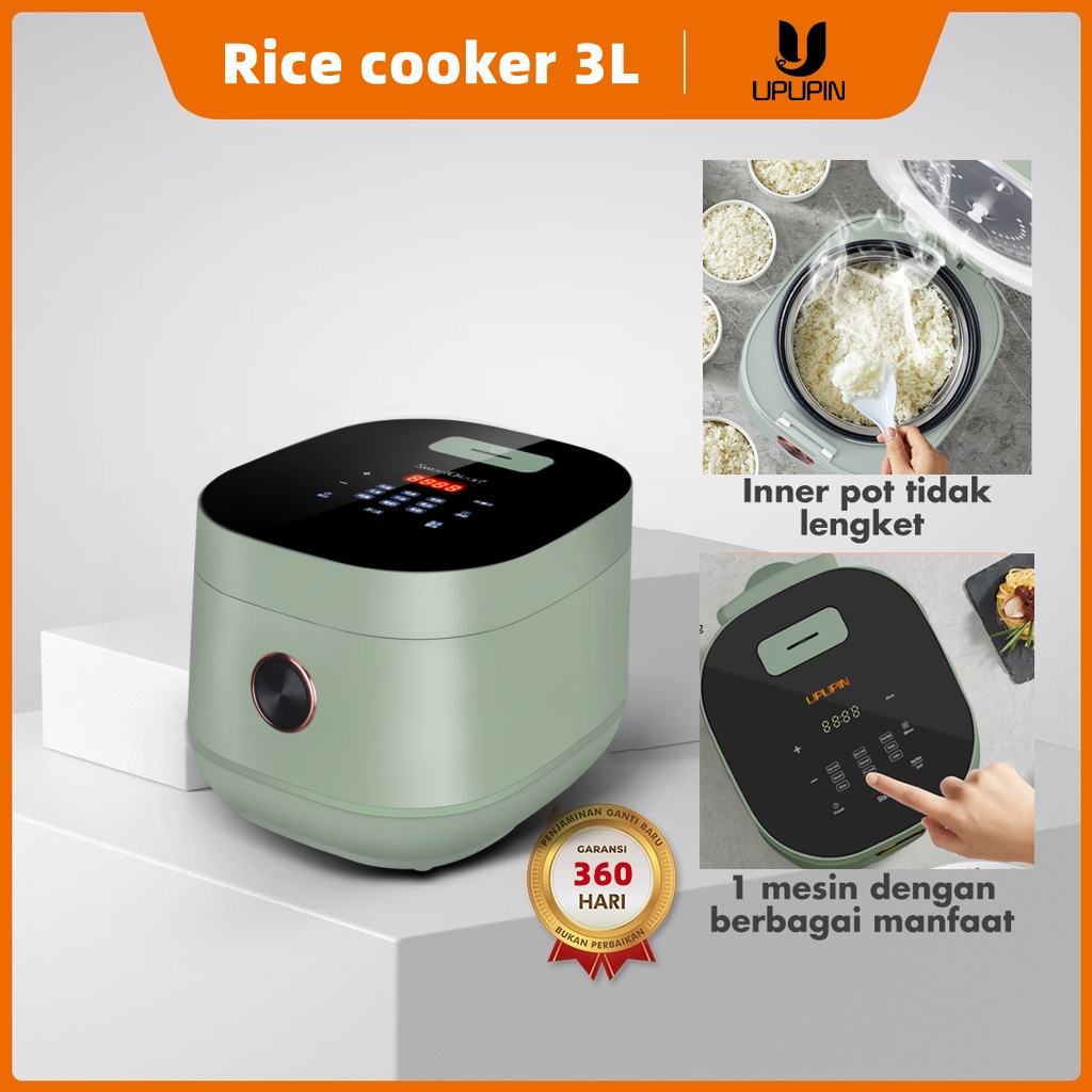 UPUPIN Digital Rice Cooker Low Carbo Less Sugar 500 Watt, 10 Menu, mejikom multifungsi，Penanak Nasi 