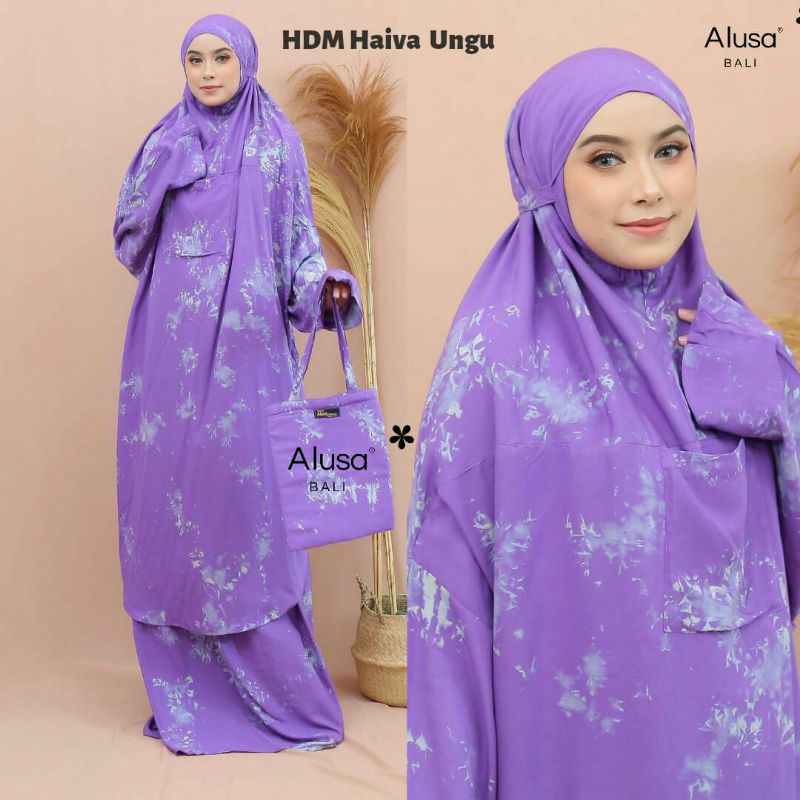 MUKENA HDM HAIVA  BERLENGAN BY ALUSA BAHAN RAYON ADEM