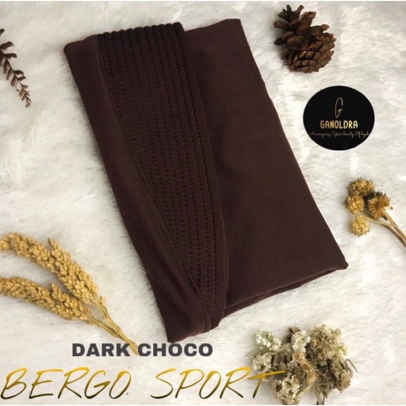 HIJAB BERGO SPORT/KERUDUNG SPORT & CIPUT PREMIUM-DARK CHOCO