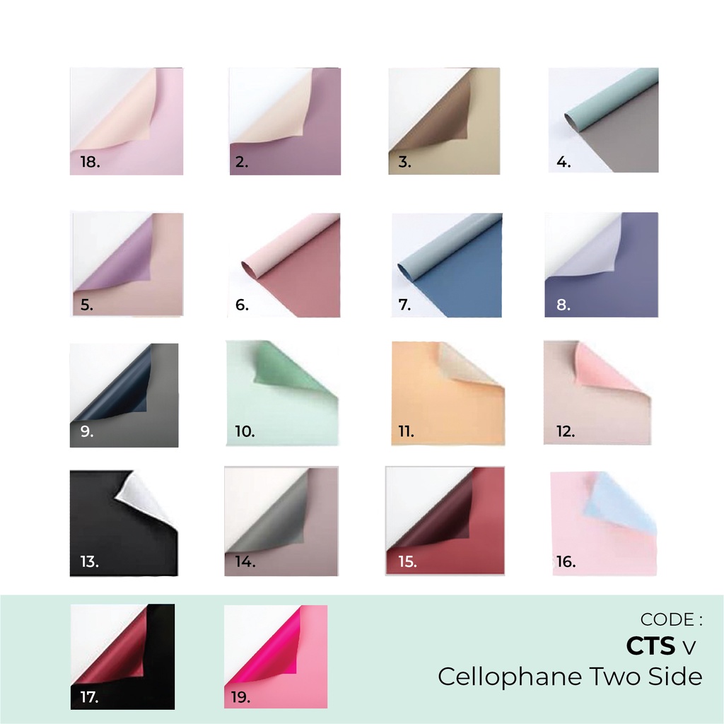 Flower Wrapping Paper / Korean Wrapping Paper / Cellophane 2 Warna / Kertas Bunga Two Side - CTS