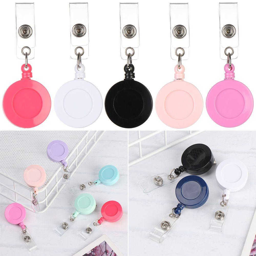 R-flower 1pc Badge Holder High Quality Perlengkapan Kantor Klip Anti Hilang Gantungan Kunci