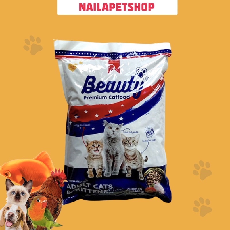 BEAUTY PREMIUM CATFOOD / PAKAN KUCING HARIAN (ADULT) / PAKAN KUCING KEMASAN 1KG