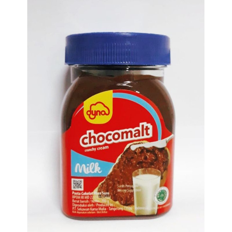DYNA Chocomalt Crunchy Cream Milk Selai Coklat Susu Crunchy 200gr