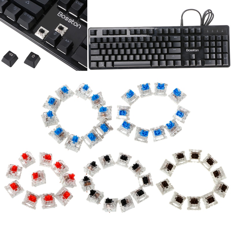 Btsg Tactile Linear Switch 3Pin Brown Saklar Untuk Keyboard Mekanik Gateron MX Cherry MX Clone Switch Transparan Hou