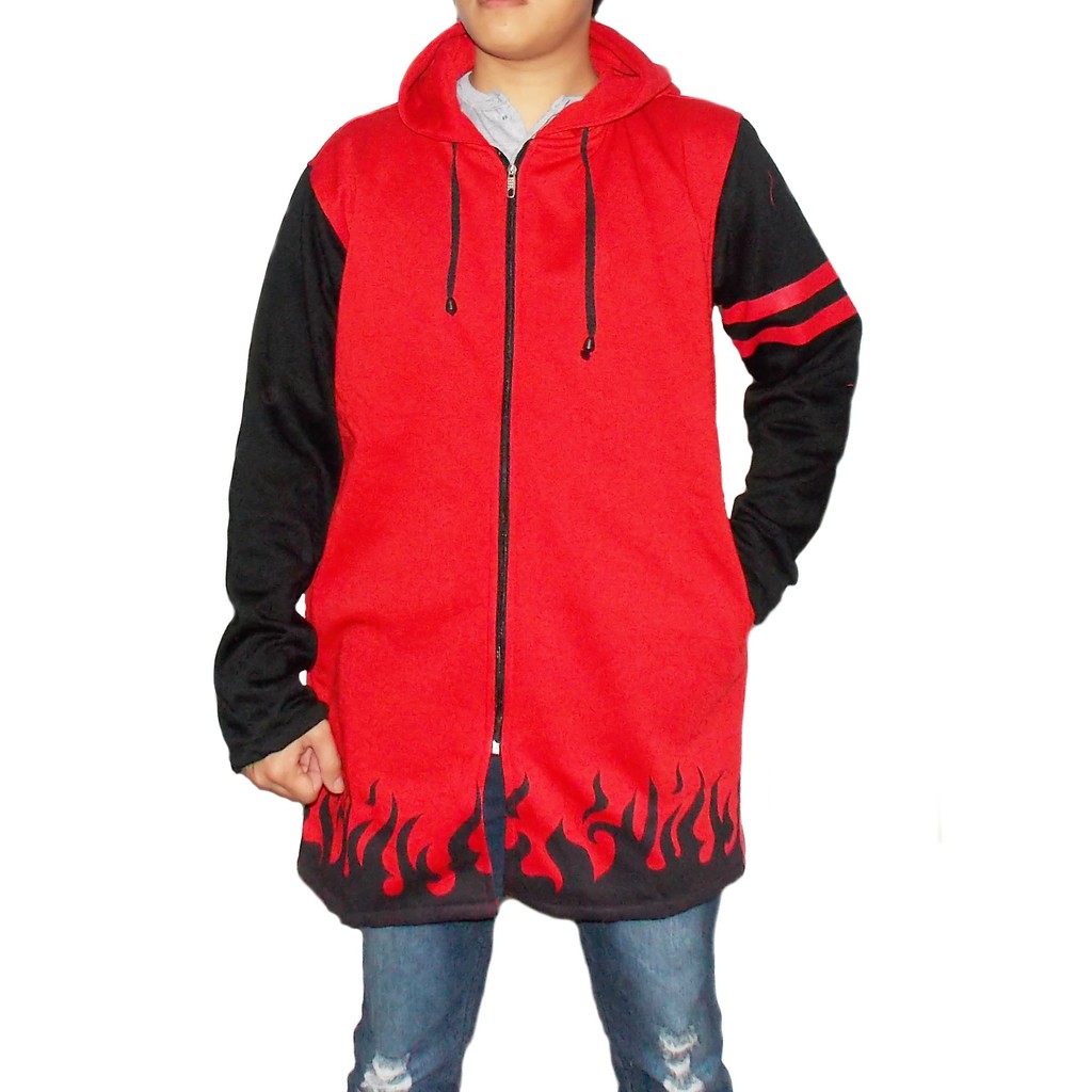 JUBAH HOKAGE NARUTO YONDAIME MERAH - JAKET HOKAGE NARUTO YONDAIME - JAKET NARUTO - JUBAH NARUTO