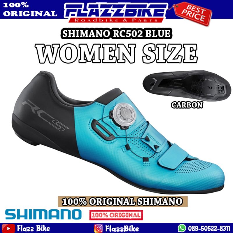 SHIMANO RC502 WOMEN SIZE 37 38 39 40 BLUE TORQUOISE - Sepatu Cleat Roadbike Woman Cewe RC5 RC 502 5 