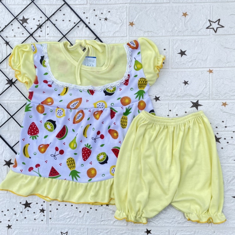 Dress Bayi 6-24 Bulan Setelan Baju Bayi Perempuan Atasan Baju Bayi Perempuan Lucu  DNW BABY