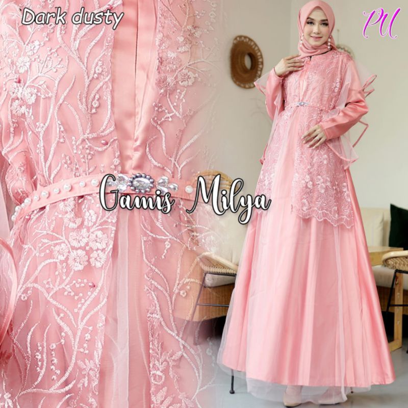 MILYA Gamis mewah muslimah gaun pesta bridemaids gaun wisuda walimatul ursy engagement