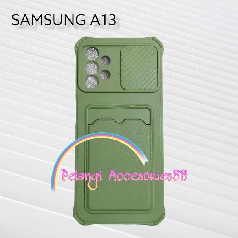 CASE SAMSUNG A13 4G / A13 LTE CASE SOFTCASE SLEDING WARNA WARNI SLOT CARD