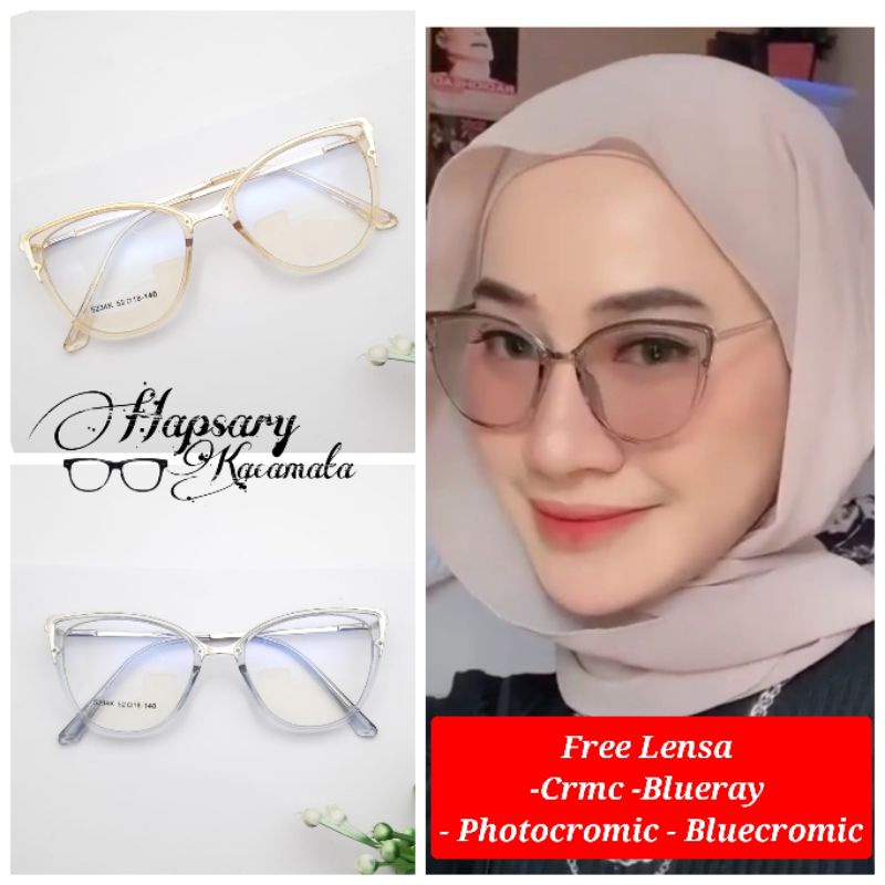 KACAMATA MINUS FRAME AERA FREE LENSA ANTI RADIASI KOMPUTER | KACAMATA WANITA 5234 | KACAMATA CAT EYE