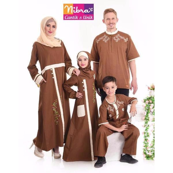 SALE Baju Kapel Nibras Sarkel 38 Coklat ORIGINAL Baju Muslim Couple Keluarga