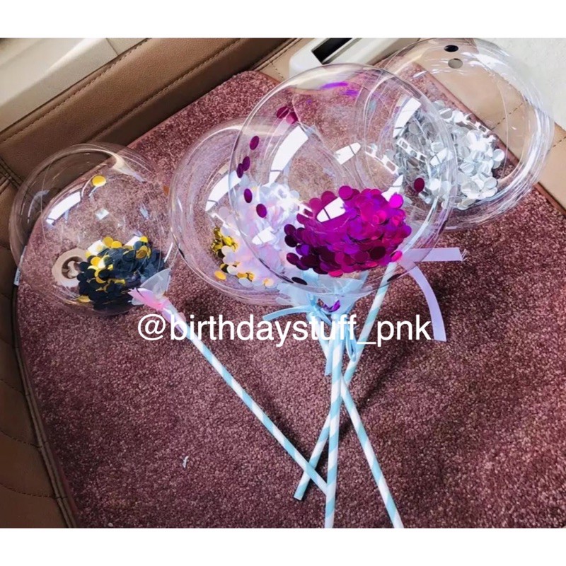 Balon Cake PVC 5Inch  / Balon Cake PVC IsiConfetti 5pc Topper Kue