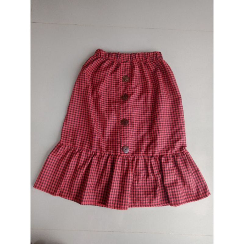 rok anak  rempel bawah motif kotak kotak 2-10 tahun