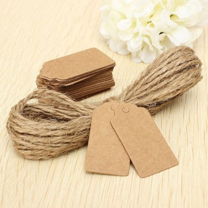 Paper Hang Tags - Blank Tag Kraft 4x2cm (10pcs)