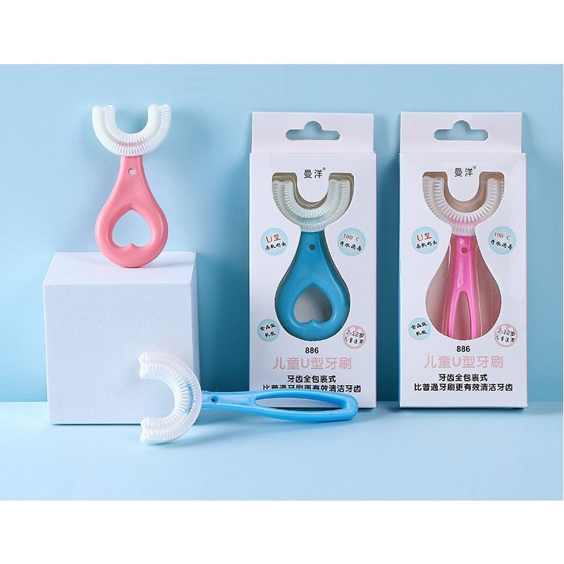 Medan Termurah (Usia 2-6 dan 6-12 tahun) BPA FREE Sikat gigi silicon bentu U Pembersih gigi bayi &amp; anak import
