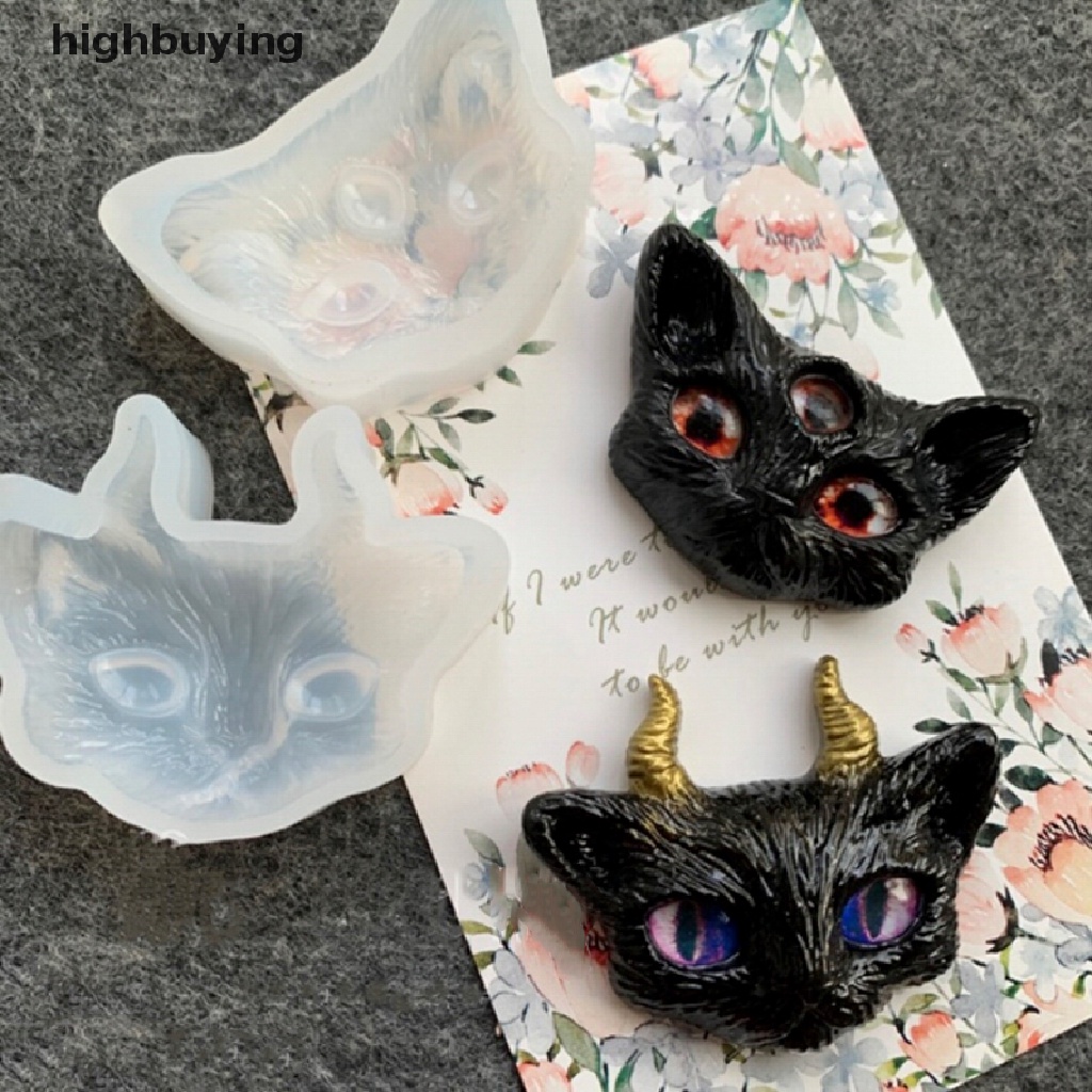 Hbid Cetakan Resin Epoksi Handmade DIY Bentuk Kucing Setan Bahan Silikon Untuk Membuat Perhiasan