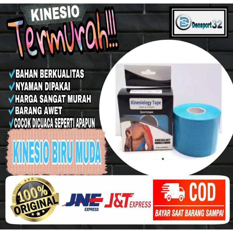 KINESIO TAPE + BOX / TAPPING KINESIOLOGY TAPING FUTSAL 5cm x 5m MURAH, TAPING OLAHRAGA WARNA TOSCA