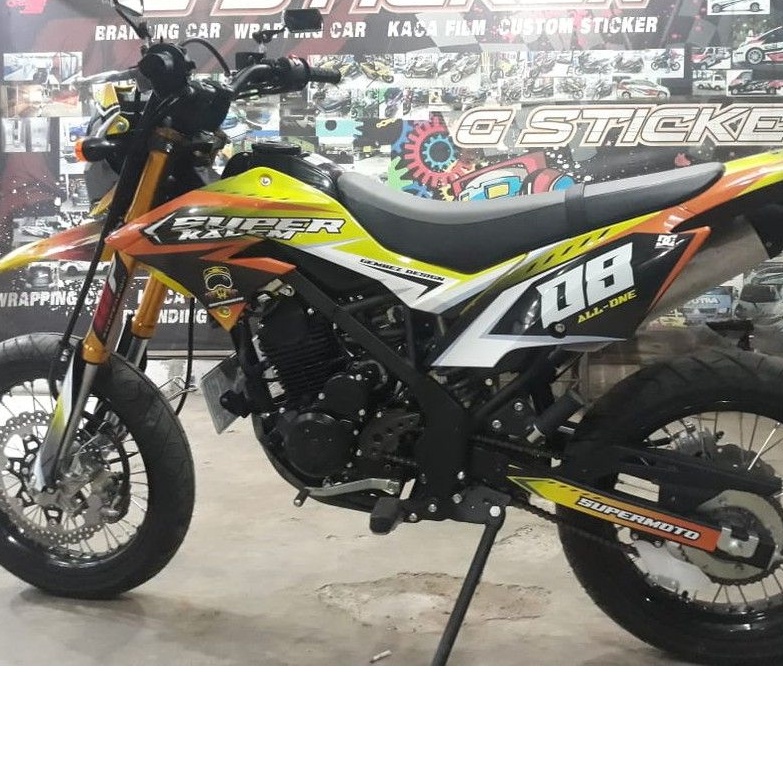 STICKER DECAL KAWASAKI DTRACKER 150 SUPERMOTO FULLBODY KUNING