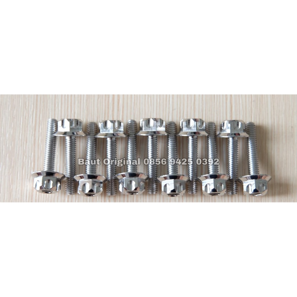 baut probolt 4x15 mm stainless new model drat 6 panjang 1.5cm gs1 gear 2 kunci belimbing heng