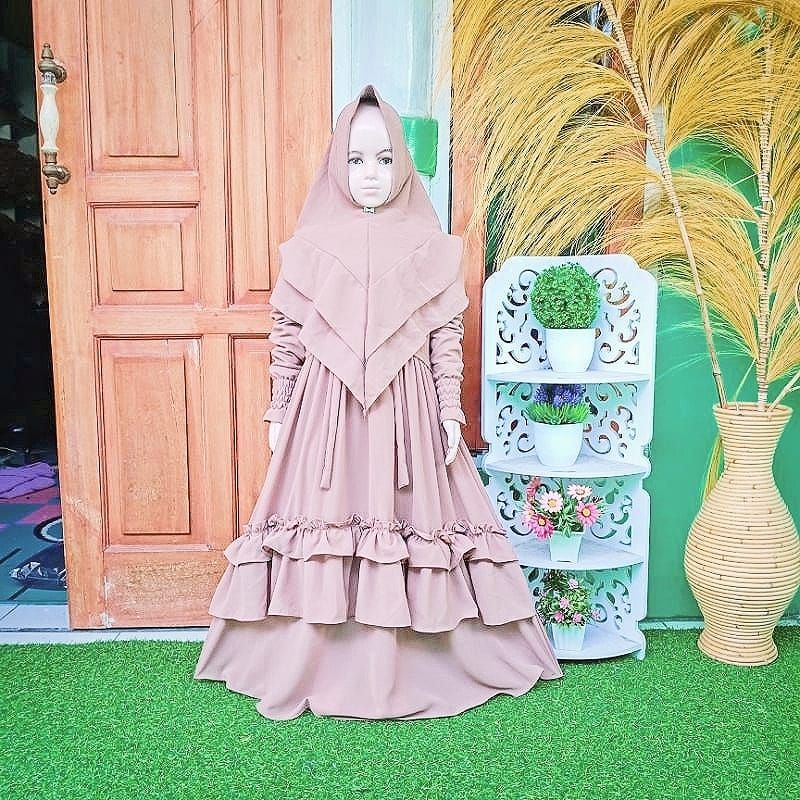 COD☑️PAKAIAN GAMIS ANAK HIJAB/MATT MOSCREPE FULL/3SIZE 3-5THN_6-8THN_9-11THN/GAMIS ANAK SYARI ESTY  KIDS/PAKAIAN ANAK MUSLIM TERBARU/GOOD QUALITY