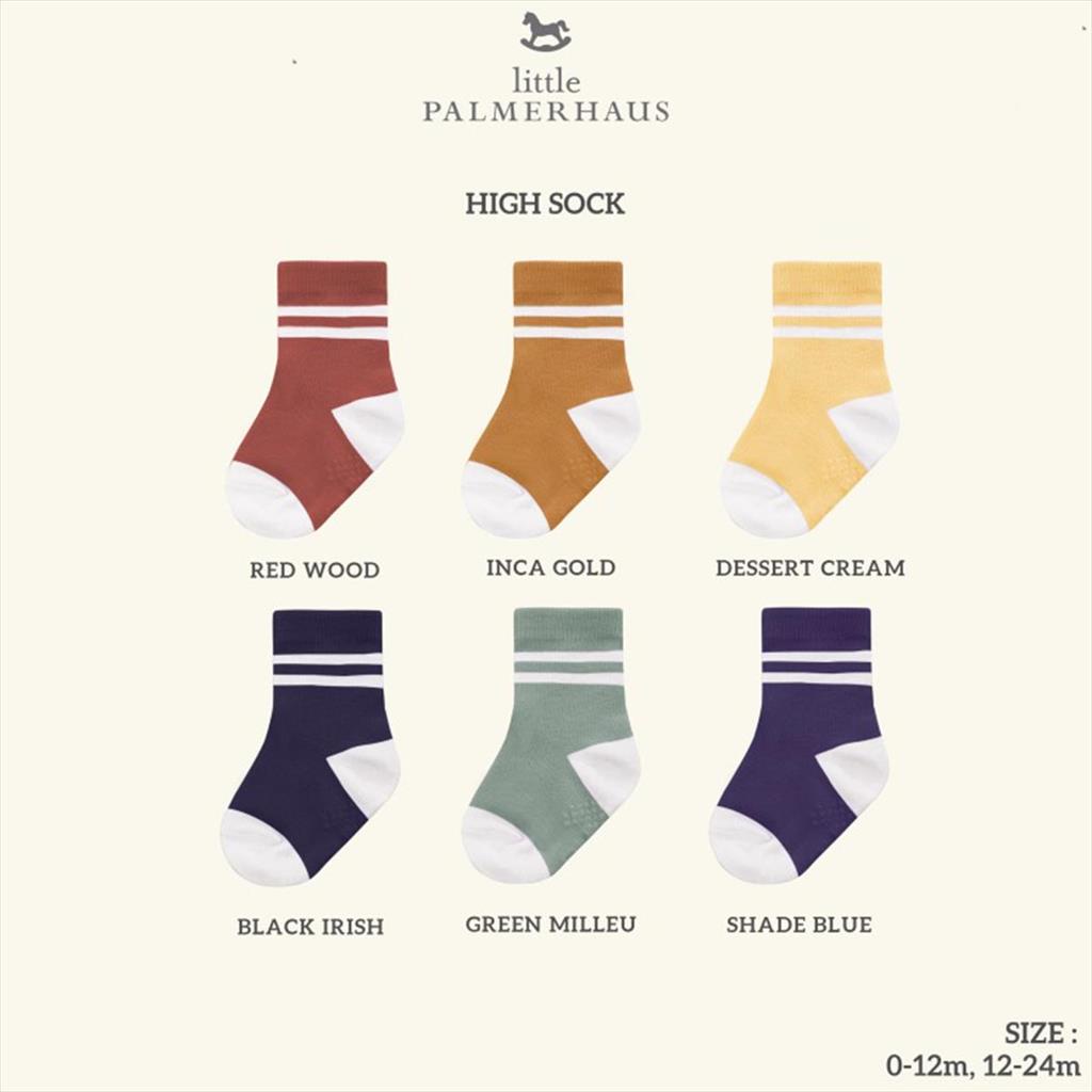 Red Wood Little Palmerhaus Stripe High Socks Kaos Kaki Bayi