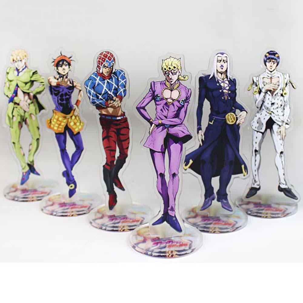 [Elegan] Jojo Bizarre Adventure Kartun Anime Fashion Dekorasi Mainan Koleksi Model Desktop Standing Card JoJo Figure Model Plat