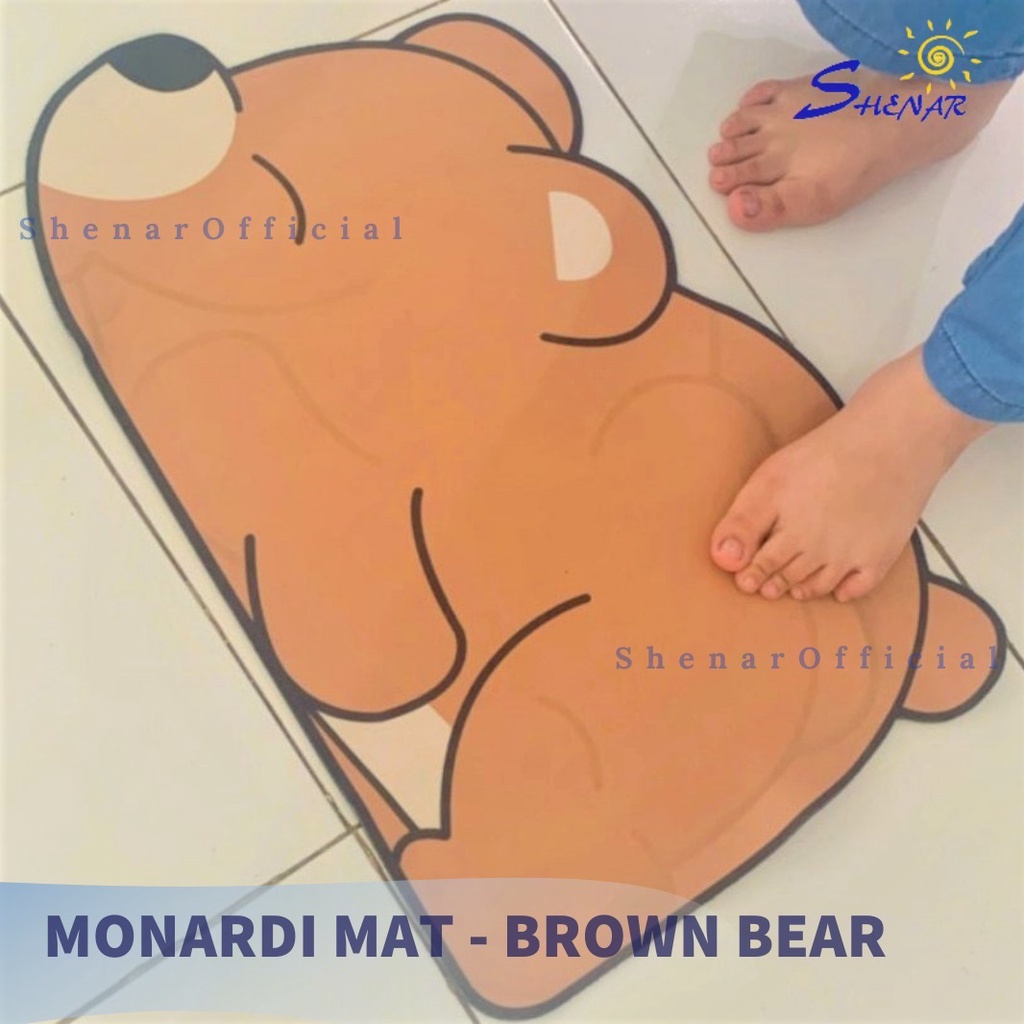 KESET DIATOMITE BUNDAR KESET KAKI KAMAR MANDI SERAP AIR ANTI BAU BAKTERI / ANTI SLIP MONARDI MOTIF LUCU