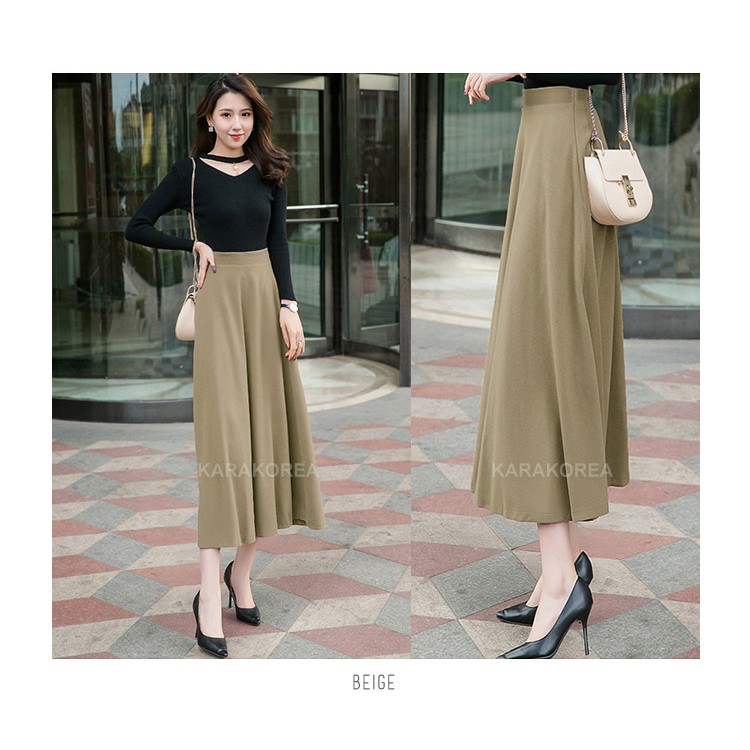 KARAKOREA 830 Molly Maxi Flare Skirt Scuba Premium/Rok Panjang Rok Wanita Rok Ngembang/Rok payung/Rok Lebar