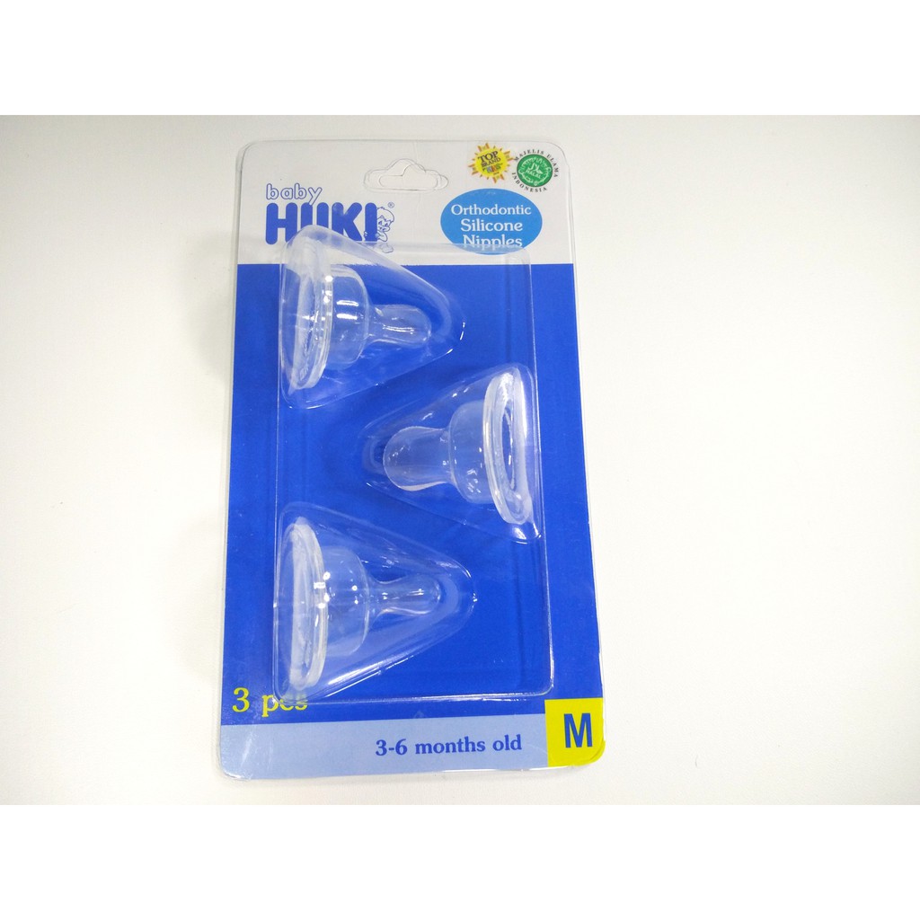 HUKI 3 pcs Dot Orthodontic Silicone Nipples Blister Dot Gepeng isi 3 | Dot Orho Gepeng isi 3  S M L