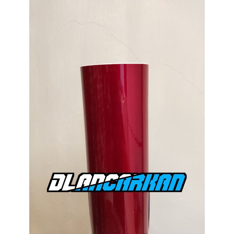 SKOTLET MERAH METALIK CANDY GLOSSY body motor mobil skotlet oren metalik stiker merah maroon mengkil