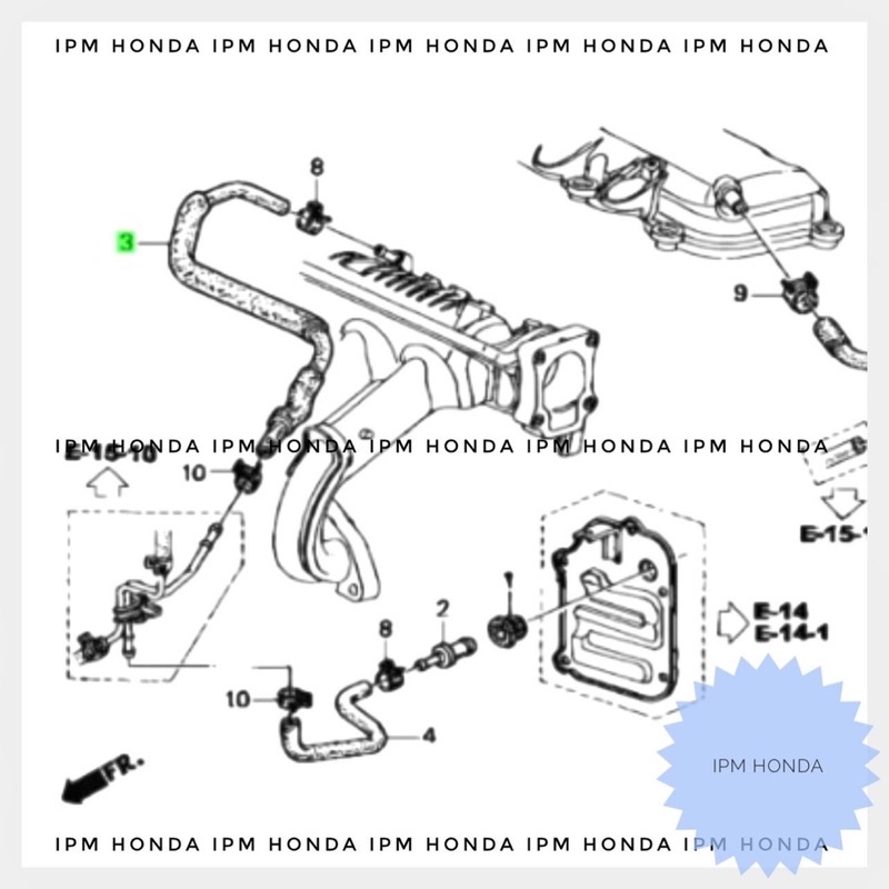 17131 REA Tube Selang Hawa Udara PCV PVC Valve Honda Jazz GD3 City GD8 IDSI VTEC 2003 2004 2005 2006 2007 2008