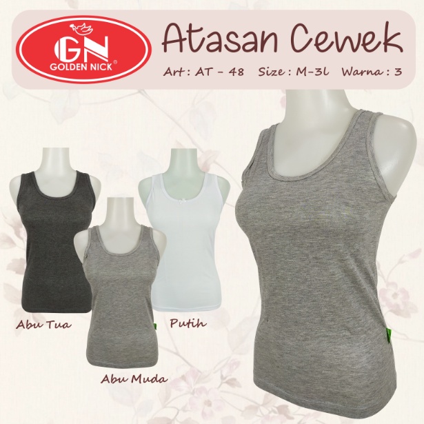 ORIGINAL Golden Nick - Tanktop Golden nick Tali Besar Singlet Atasan Camisol Kaos Dalam Wanita AT 48 ASLI