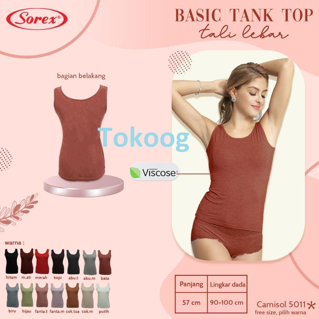 SOREX Camisol Tanktop Polos 5011 bahas viscose (warna baru)