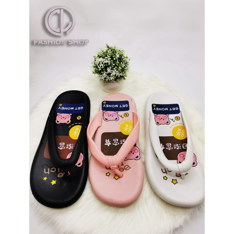 SANDAL JEPIT WANITA BALANCE MOTIF GAMBAR BABI LUCU BAHAN JELLY EMPUK HARGA MURAH SIZE 36=41