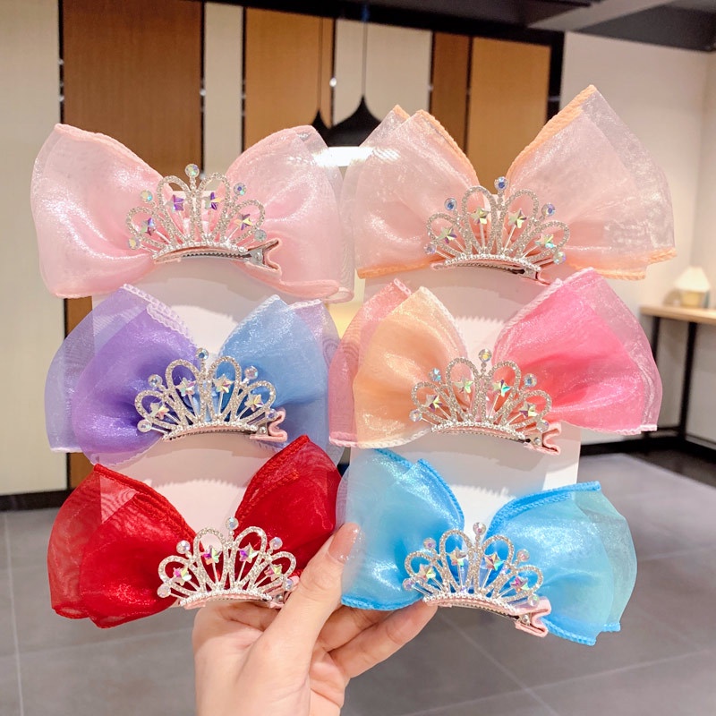 Hairclip Princress Crown Jepit Rambut Anak Perempuan Model Mahkota Putri Kupu-kupu