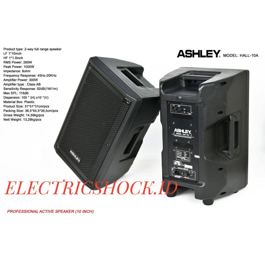 SPEAKER AKTIF VOCAL ASHLEY HALL 10A / HALL10A ORIGINAL - Hitam & Putih