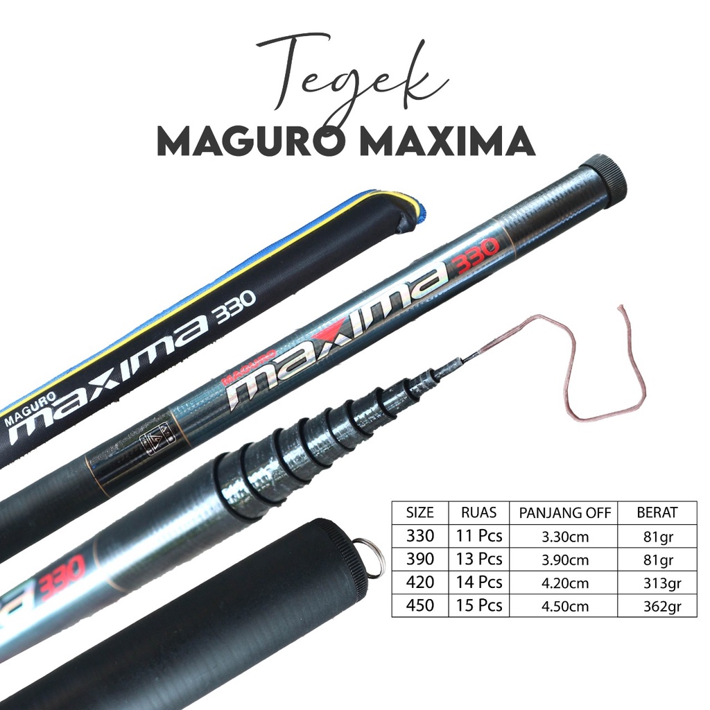 Joran Tegek Maguro Maxima 330 420 450 Cm Carbon Fishing Rod Joran Pancing