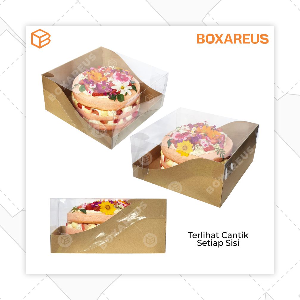 Cake Box, Mika Dus, Packaging Kue Lapis, Kemasan Window Bolu | WB122525 (10pc)