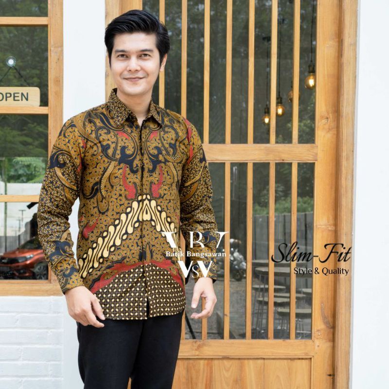 BAJU BATIK/ HEM KEMEJA BATIK PRIA LENGAN Panjang TERVIRAL JUMBO BATIK ATASAN  MOTIF