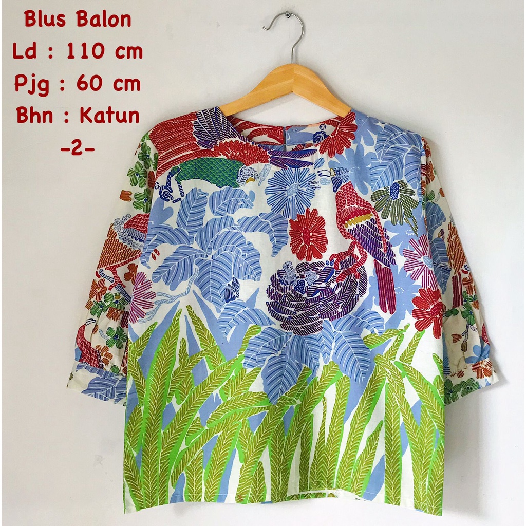 Blus balon batik solo cantik blus motif kekinian