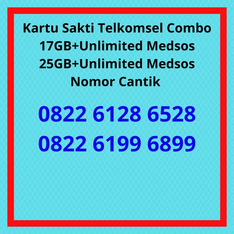 Kartu Perdana Nomor Telkomsel Paket Combo Sakti 17gb 25gb Unlimited Medso