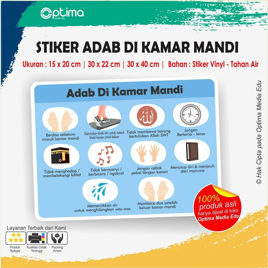 

Stiker Adab Di Kamar Mandi - Tahan Air