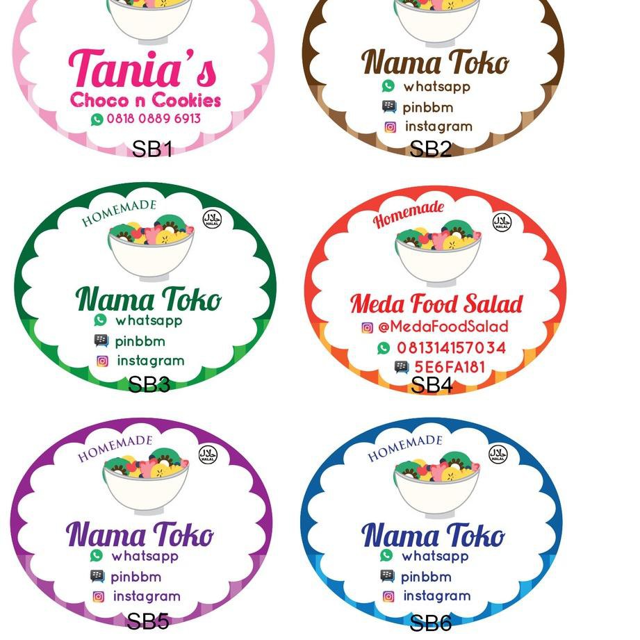 Termurah 166 Sticker Stiker Label Toko Produk Makanan Salad Buah Sayur Shopee Indonesia