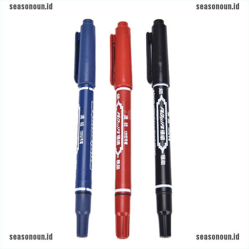 【sea】Permanent Marker Pen Twin Tips Doubled Headed Hook Line For CD DVD Media Disc,