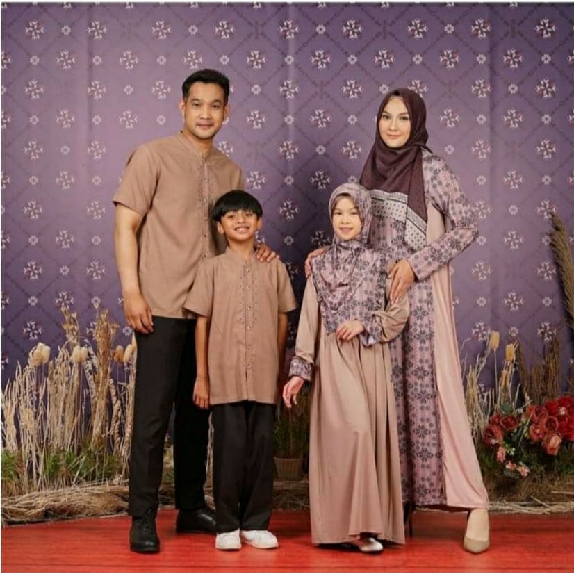 Gamis Dress Busana pakaian muslim wanita elzatta Sarimbit wanala wom biru