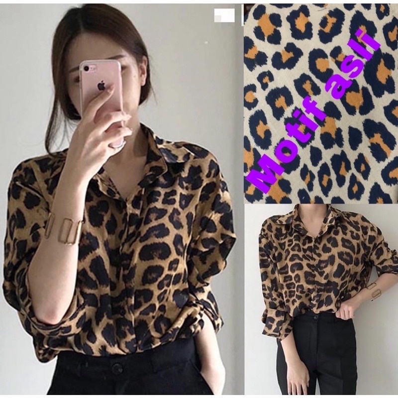 KEMEJA MACAN ZARA kemeja wanita macan