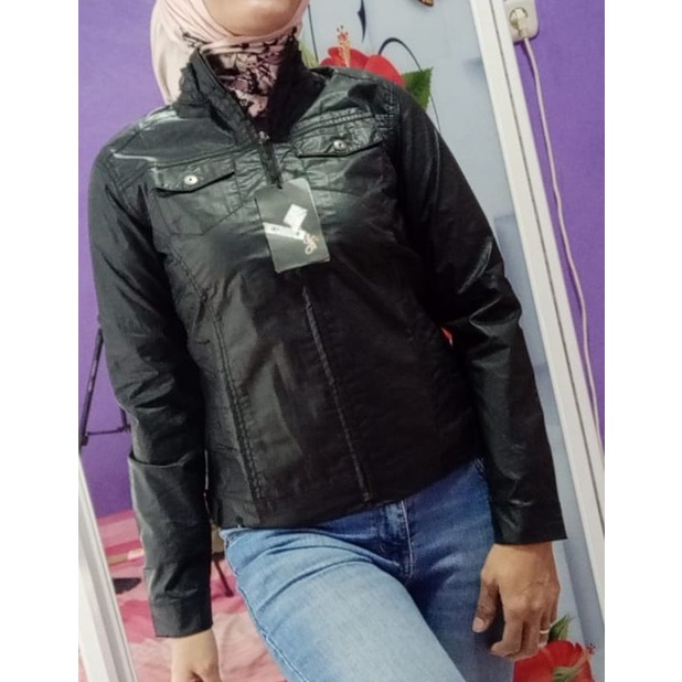 Emba Ladies jaket size S Wanita remaja perempuan cewek original branded brand Matahari hitam biker w
