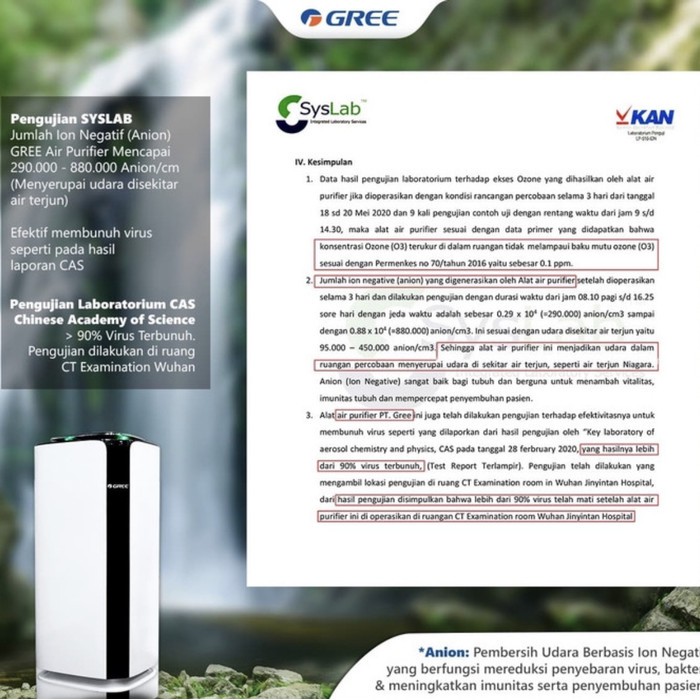 Gree Air Purifier GCC 400 DENA melawan Virus Corona dengan Filter plasma CEP