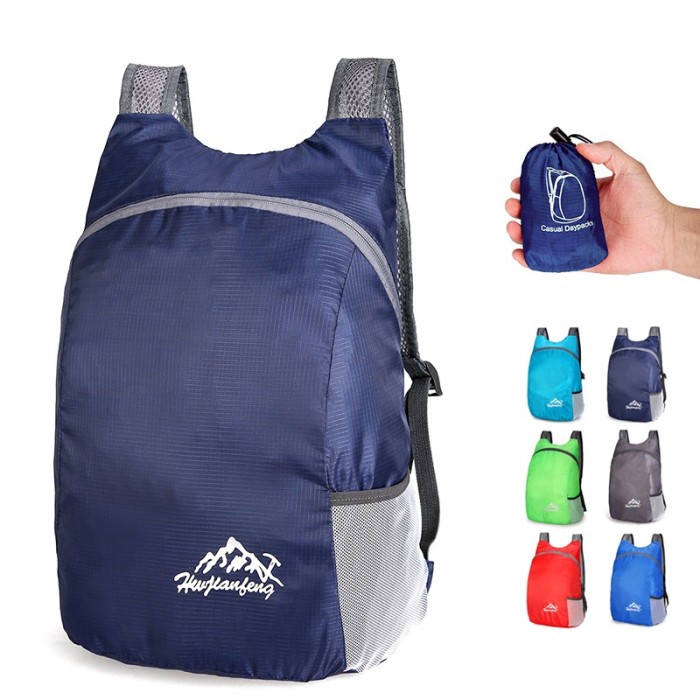 Tas Lipat Belanja Super Mini Ringan Ultralight Backpack Punggung Hiking Tracking Gunung Jalan Olahraga Gym Outdoor Oleh2 Barang Travel Shopping Bag Casual Daypack 25L 25 L Liter 65 gram Tas Super Ultra Light Enteng Mini Kecil Tahan Air Olahraga