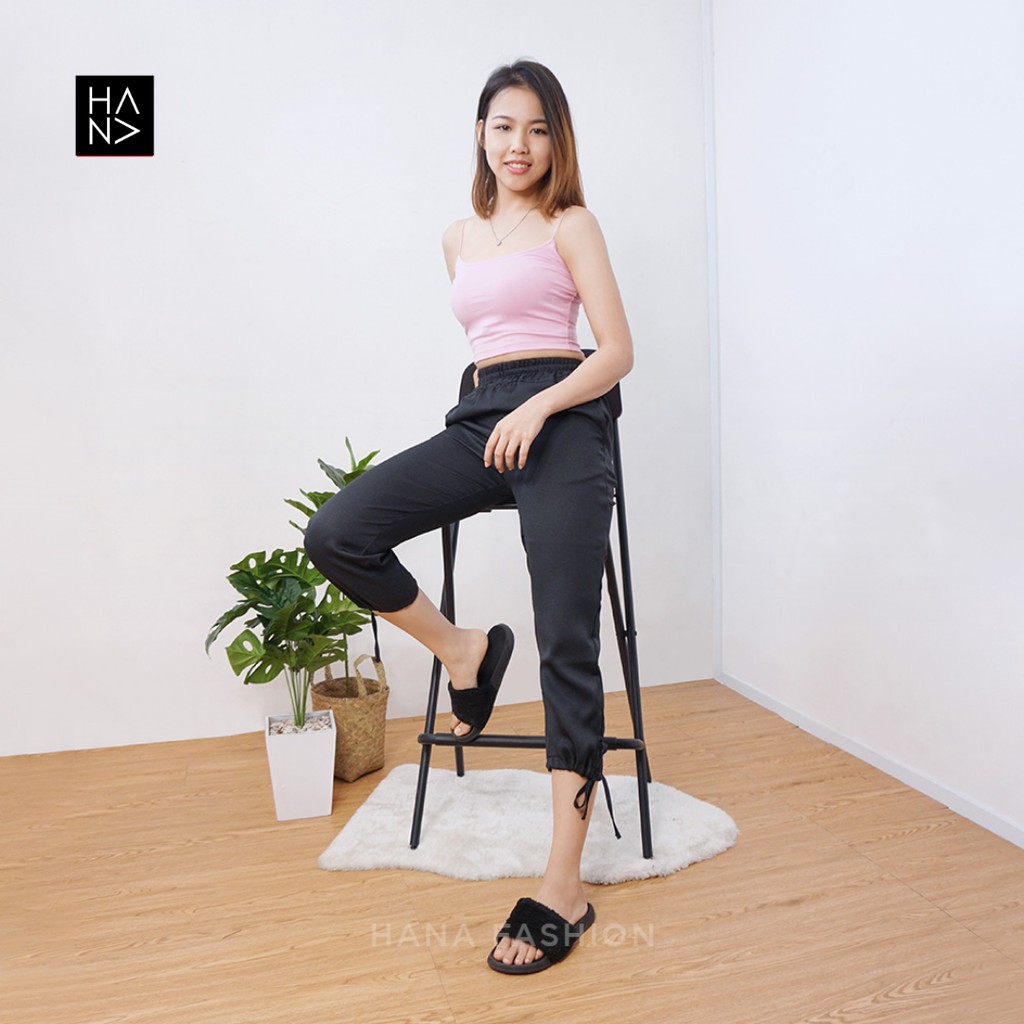 HanaFashion JKT - Cassie Long Pants Celana Panjang Bahan Tali Bawah Wanita - LP055